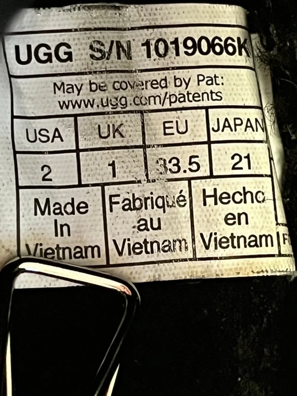 UGG Tasman Slippers Black Suede Shearling Lined Kids Size 2